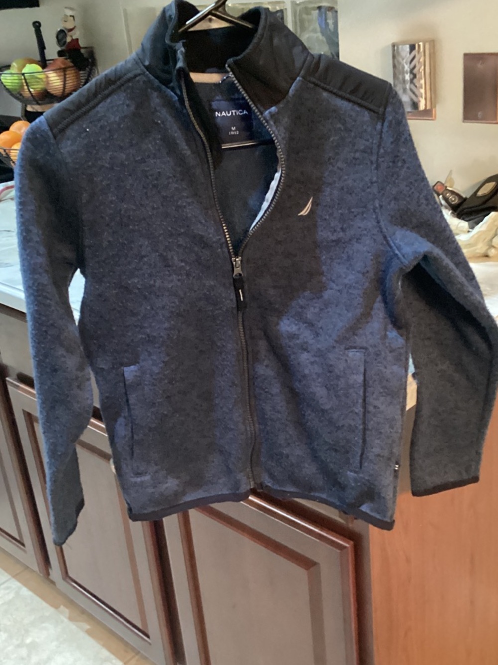 Nautica Dark Navy Full-Zip Stand Collar Fleece